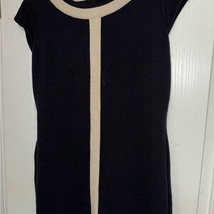 St. John Navy and Cream Knit Dress